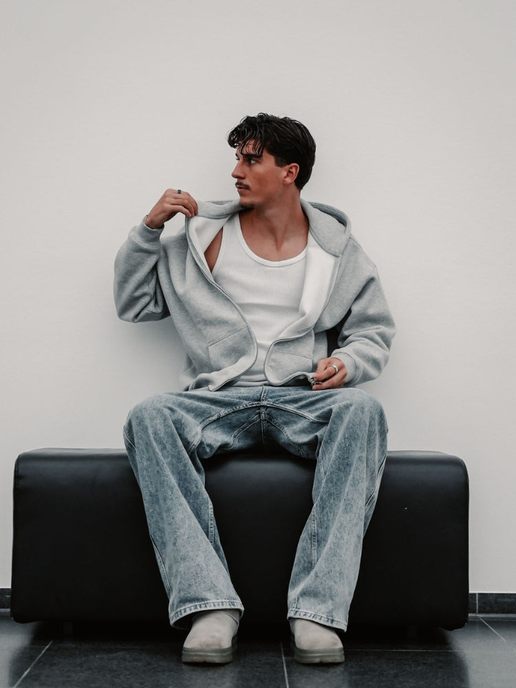 IGNITE Baggy Denim Jeans - Grey/Blue